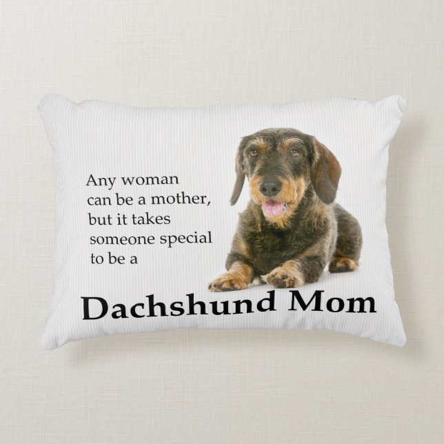 Wirehaered Dachshund Mam Pillow Accent Kussen (Voorkant)