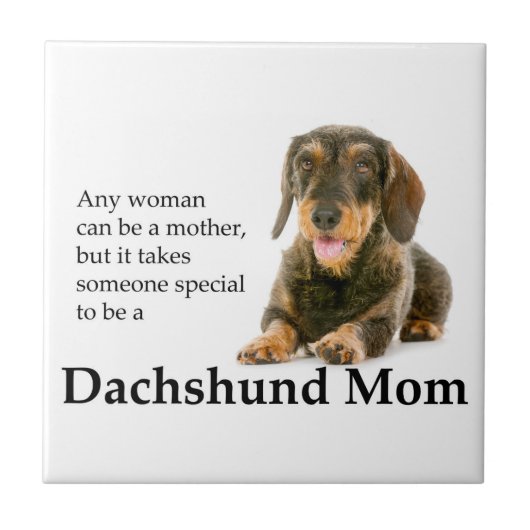 Wirehaered Dachshund Mam Tile Tegeltje (Voorkant)