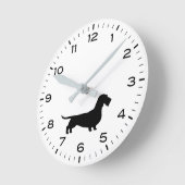 Wirehaered Dachshund Silhouette Teckel Dog Ronde Klok (Hoek)