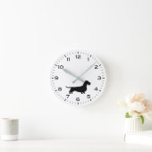 Wirehaered Dachshund Silhouette Teckel Dog Ronde Klok (Huis)