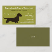 Wirehaered Dachshund Silhouette | Wiener Dog Visitekaartje (Voorkant / Achterkant)