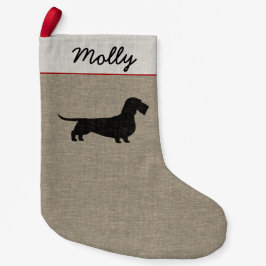 Wirehaered Dachshund Silhouette Wiener Dog Xmas Kleine Kerstsok