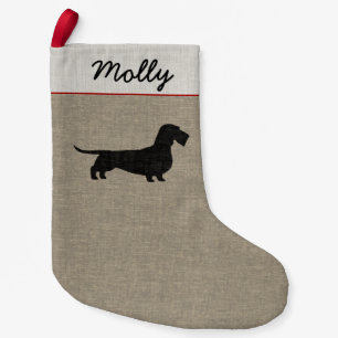 Wirehaered Dachshund Silhouette Wiener Dog Xmas Kleine Kerstsok