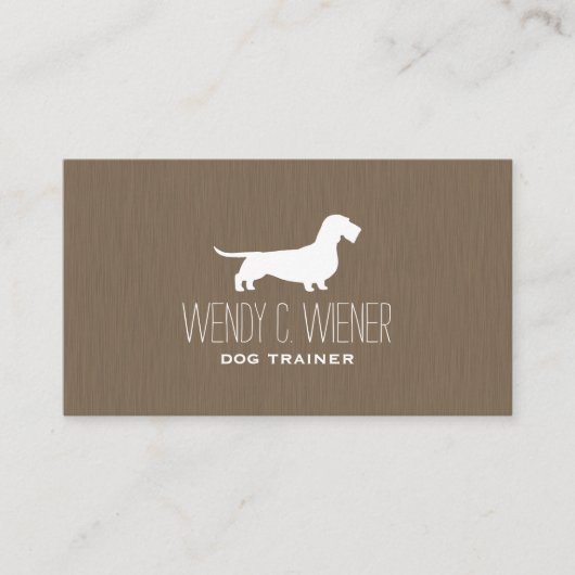 Wirehaered Dachshund Silhouette | Wire Wiener Dog Visitekaartje (Voorkant)