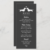 Wirehaered Dachshund Silhouettes Weddenschap Menu (Voorkant / Achterkant)