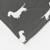 Wirehaered Dachshund Silhouettes | Wiener Dogs Fleece Deken (Hoek)