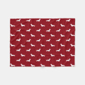 Wirehaered Dachshund Silhouettes | Wiener Dogs Fleece Deken (Voorkant (Horizontaal))