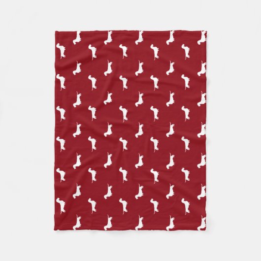 Wirehaered Dachshund Silhouettes | Wiener Dogs Fleece Deken (Voorkant)