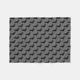 Wirehaered Dachshund Silhouettes Wiener Dogs Fleece Deken