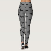 Wirehaered Dachshund Silhouettes Wiener Dogs Leggings (Achterkant)