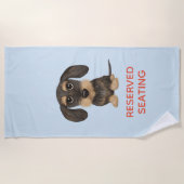 Wirehaered Dachshund | Teckel met aangepaste tekst Strandlaken (Voorkant)
