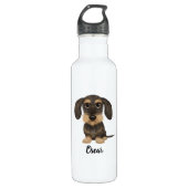 Wirehaered Dachshund | Teckel met aangepaste tekst Waterfles (Voorkant)