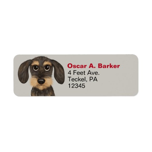 Wirehaered Dachshund Teckel Return Address Labels (Voorkant)
