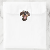Wirehaered Dachshund Vierkante Sticker (Tas)