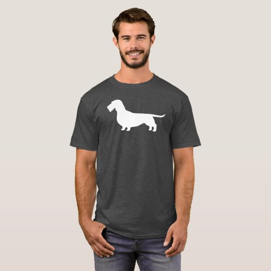 Wirehaered Dachshund | Wiener Dog Silhouette T-shirt (Voorkant volledig)