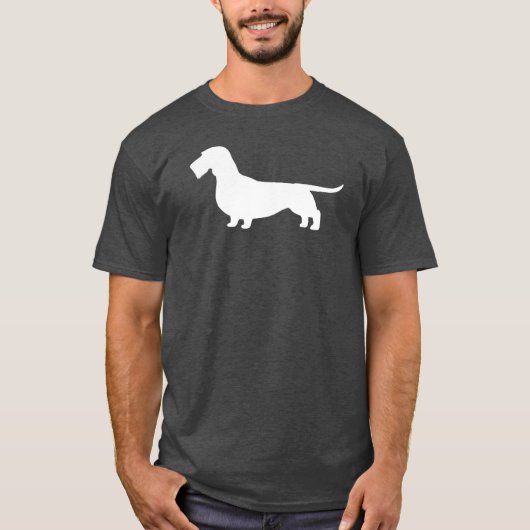 Wirehaered Dachshund | Wiener Dog Silhouette T-shirt (Voorkant)