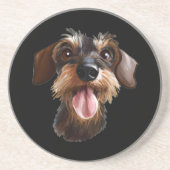 Wirehaered Dachshund Zandsteen Onderzetter (Voorkant)
