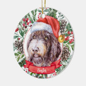 Wirehaered Pointer Custom Santa Kerstmis Ornament (Links)