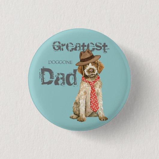 Wirehaered Pointing Griffon Dad Ronde Button 3,2 Cm (Voorkant)
