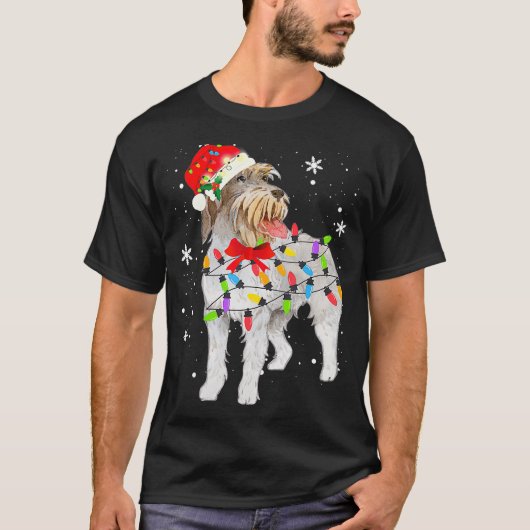 Wirehaered Pointing Griffon Dog Kerstmis Mam T-shirt (Voorkant)