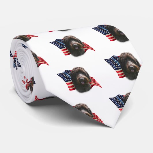 Wirehaered Pointing Griffon Flag Stropdas (Opgerold)