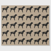 Wirehaered Pointing Griffon Hondenras Silhouette Cadeaupapier (Vlak)