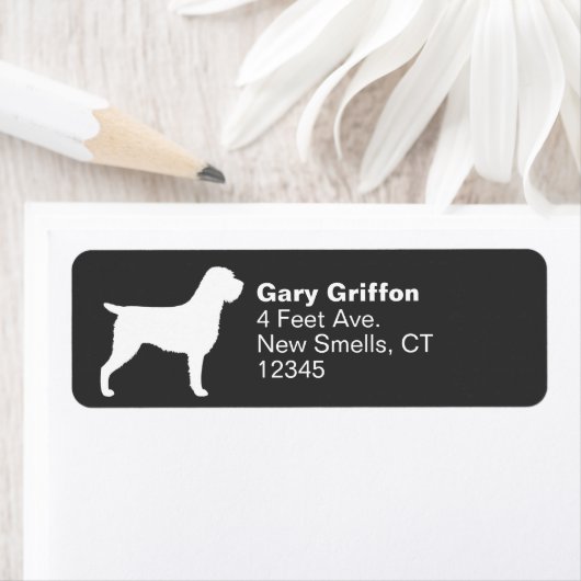 Wirehaered Pointing Griffon Hondenras Silhouette Etiket (Insitu)