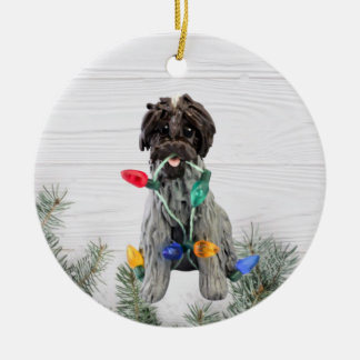 Wirehaered Pointing Griffon keramisch siermiddel Ornament