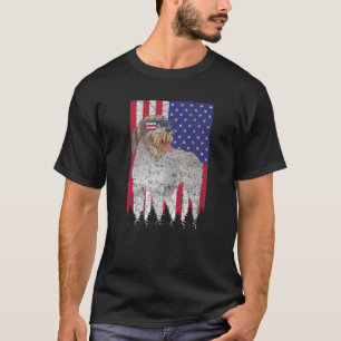 Wirehaered Pointing Griffon Patriotic Dog American T-shirt