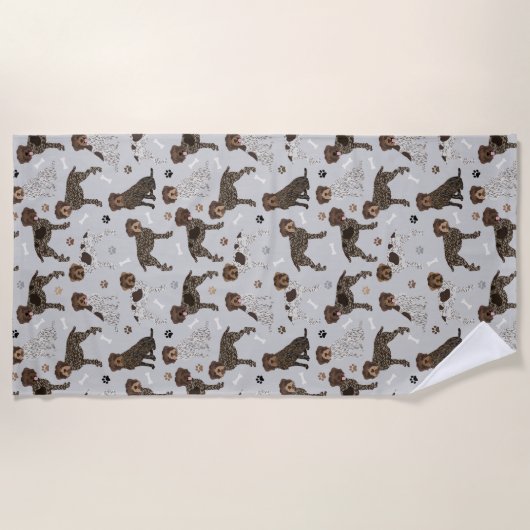 Wirehaered Pointing Griffon Paws en Botten Strandlaken (Voorkant)