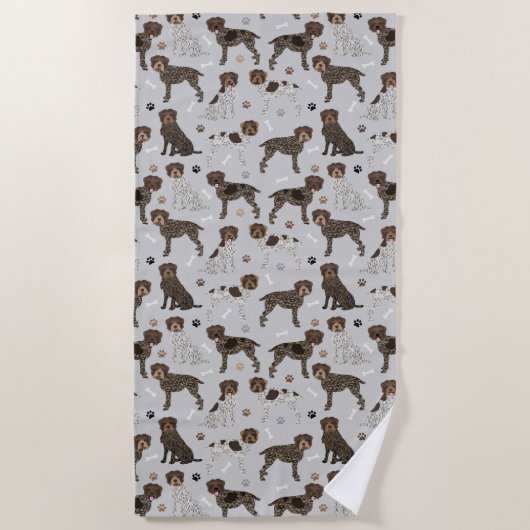 Wirehaered Pointing Griffon Paws en Botten Strandlaken (Voorkant)