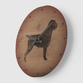 Wirehaered Pointing Griffon Silhouette Rustic Grote Klok (Hoek)