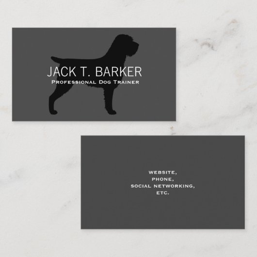 Wirehaered Pointing Griffon Silhouette Visitekaartje (Voorkant / Achterkant)