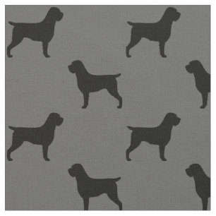 Wirehaered Pointing Griffon Silhouettes gevild Stof
