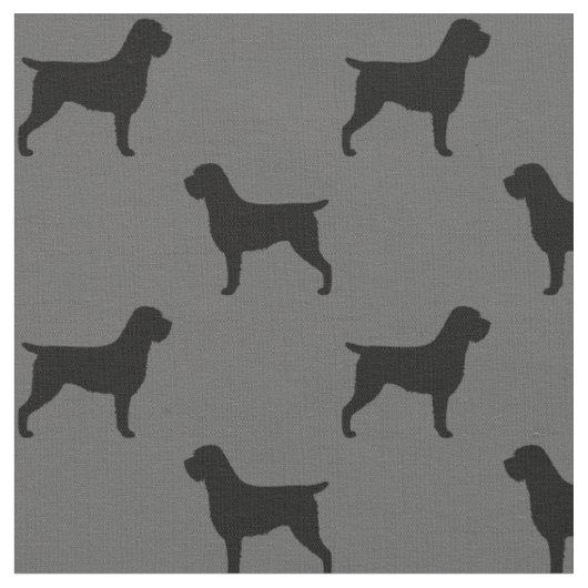 Wirehaered Pointing Griffon Silhouettes gevild Stof (Close Up)