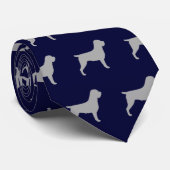 Wirehaered Pointing Griffon Silhouettes Patroon Stropdas (Opgerold)