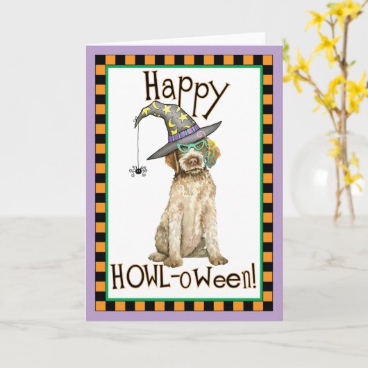 Wirehaered Pointing Griffon Witch Kaart (Gele Bloem)