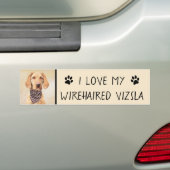 Wirehaered Vizsla-schildering - Cute Original Dog  Bumpersticker (Op auto)