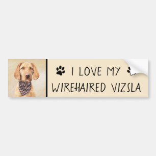 Wirehaered Vizsla-schildering - Cute Original Dog Bumpersticker