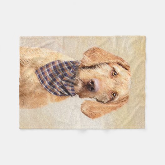 Wirehaered Vizsla-schildering - Cute Original Dog Fleece Deken (Voorkant (Horizontaal))