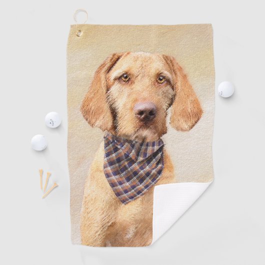 Wirehaered Vizsla-schildering - Cute Original Dog  Golfhanddoek (Insitu)