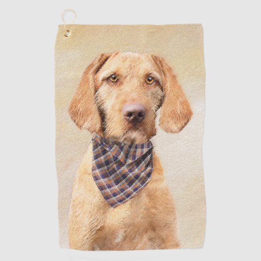 Wirehaered Vizsla-schildering - Cute Original Dog  Golfhanddoek (Voorkant)