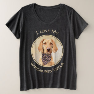 Wirehaered Vizsla-schildering - Cute Original Dog  Grote Maat T-shirt