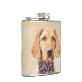 Wirehaered Vizsla-schildering - Cute Original Dog Heupfles (Rechts)