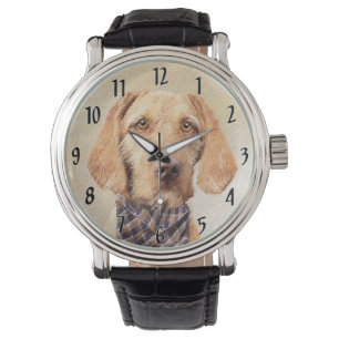 Wirehaered Vizsla-schildering - Cute Original Dog Horloge