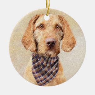 Wirehaered Vizsla-schildering - Cute Original Dog Keramisch Ornament