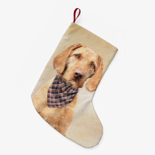 Wirehaered Vizsla-schildering - Cute Original Dog Kleine Kerstsok