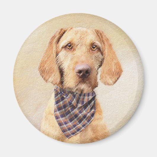 Wirehaered Vizsla-schildering - Cute Original Dog Magneet (Voorkant)