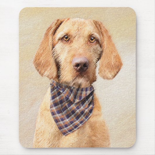 Wirehaered Vizsla-schildering - Cute Original Dog Muismat (Voorkant)