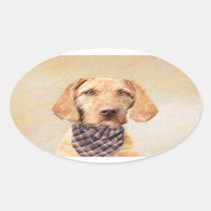 Wirehaered Vizsla-schildering - Cute Original Dog  Ovale Sticker